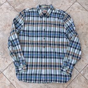 Levi’s Plaid Long Sleeve Button Down Shirt Men’s M Medium Regular Fit Cotton